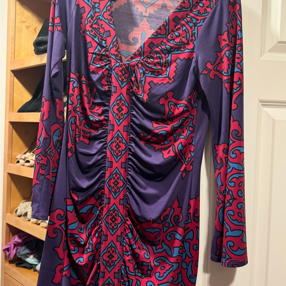 Beautiful patterned Hale Bob long sleeve dress